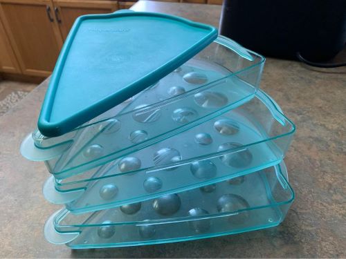 Blue containers to store slices of pizza