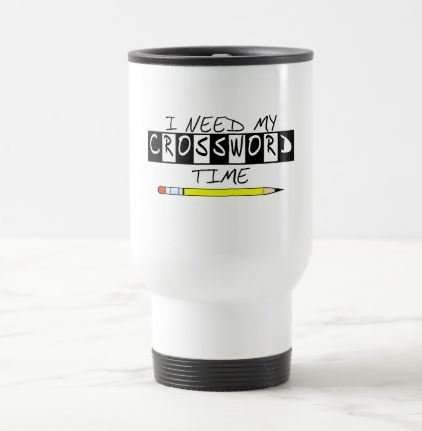 Travel mug for crossword lovers