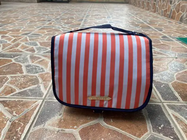 A waterproof and colorful toiletery bag