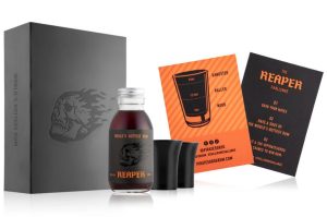 A bottle of rum infused with hot chillies