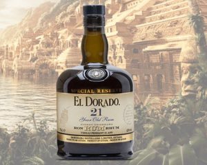 A bottle of EL dorado 21 year aged rum