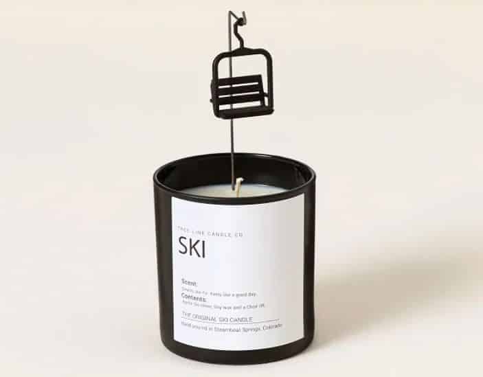 Candle with a small ski lift above
