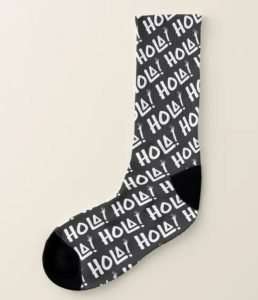 Sock with letters Hola
