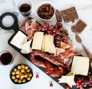 A platter of typical foods from Spain