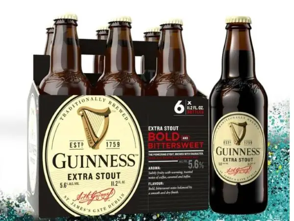 A six pack of Guinness beer