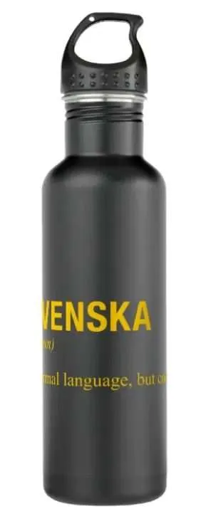 Water bottle with text