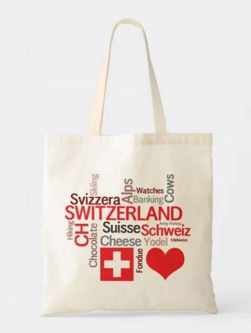 Tote bag of Switzerland things