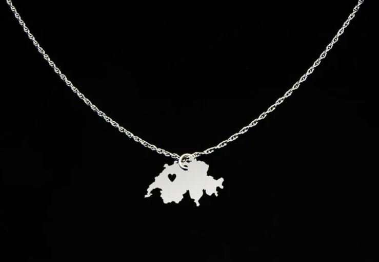 Necklace in shape of map of Switzerland