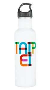 Water bottle with text Taipei