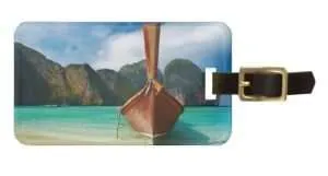 Lugagge tag with a boat