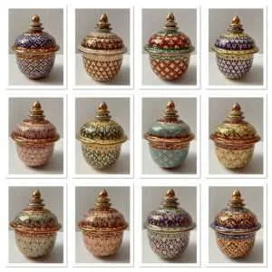 Various handmade porcelain items from Thailand