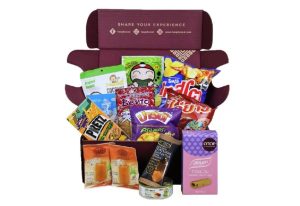A gift box filled with snacks from Thailand