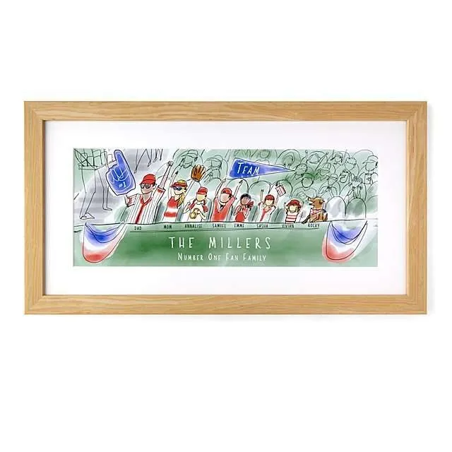 picture of a family watching baseball