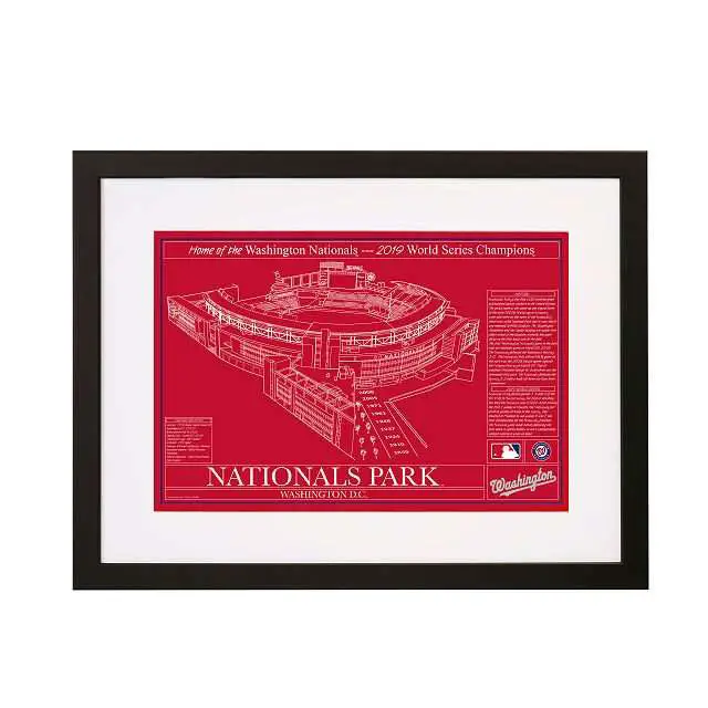 Wall art of stadium blueprint