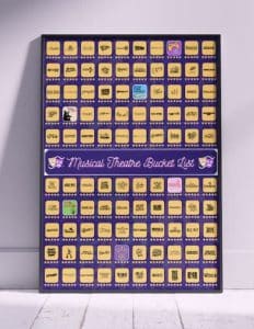 A scratch-off poster with 100 iconic shows that theatre lovers need to see
