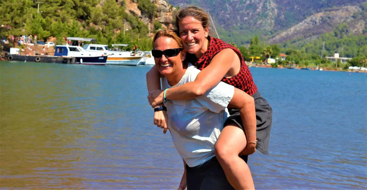 Daughter and mom on vacation