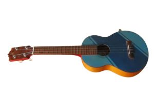 A blue ukelele