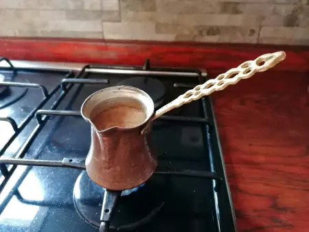 Coffee maker on a stove