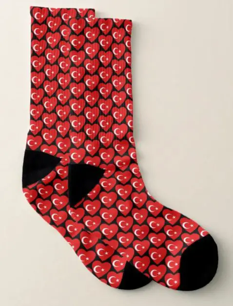 Socks with the flag of Turkey