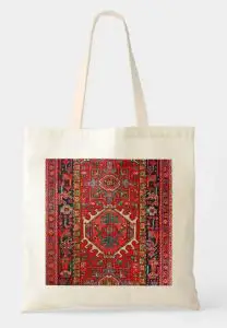 Tote bag with rug design