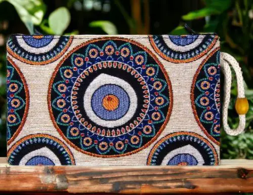 A clutch handmade in Turkey