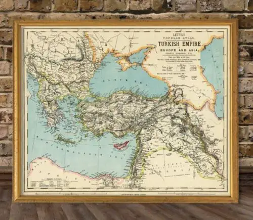 A vintage map of Turkey
