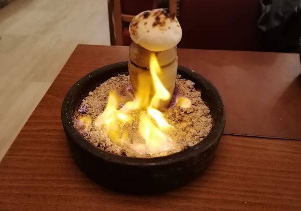 A small pot on fire called a testi