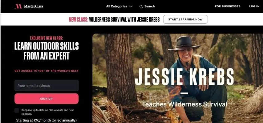 Masterclass website