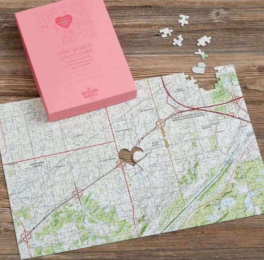 Jigsaw puzzle of a map