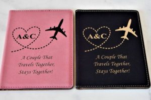 Two matching passportcover for newlyweds