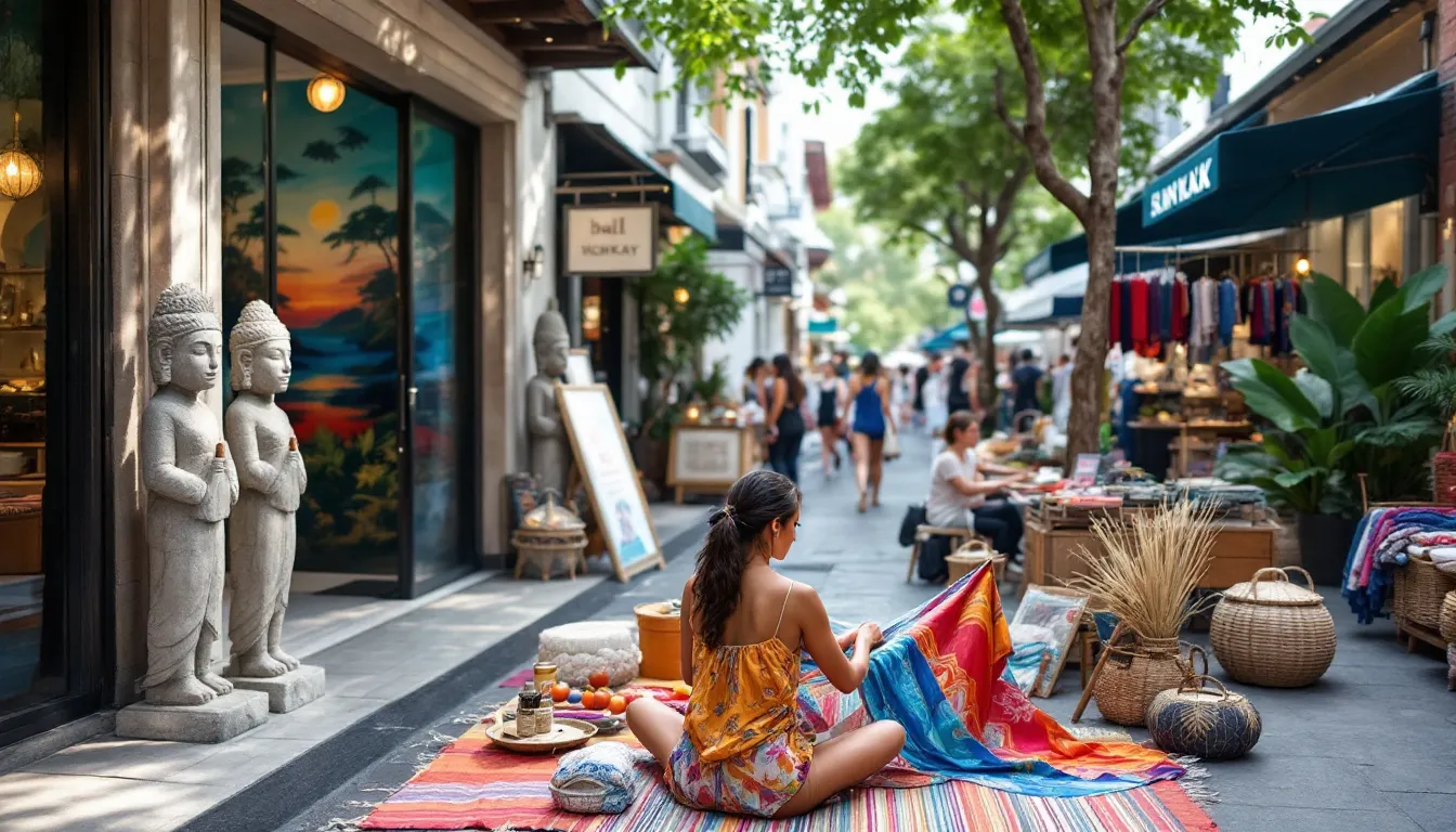 The Seminyak Flea Market, showcasing traditional Balinese crafts and local handicrafts.